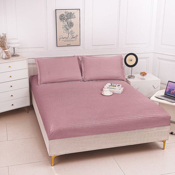 Husa cu Elastic si 2 Fete de Perna, Damasc, 140x200 cm, Cod CD714