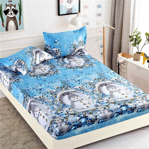Huse cu Elastic Bumbac Finet Craciun Albastre Globuri HCJ21