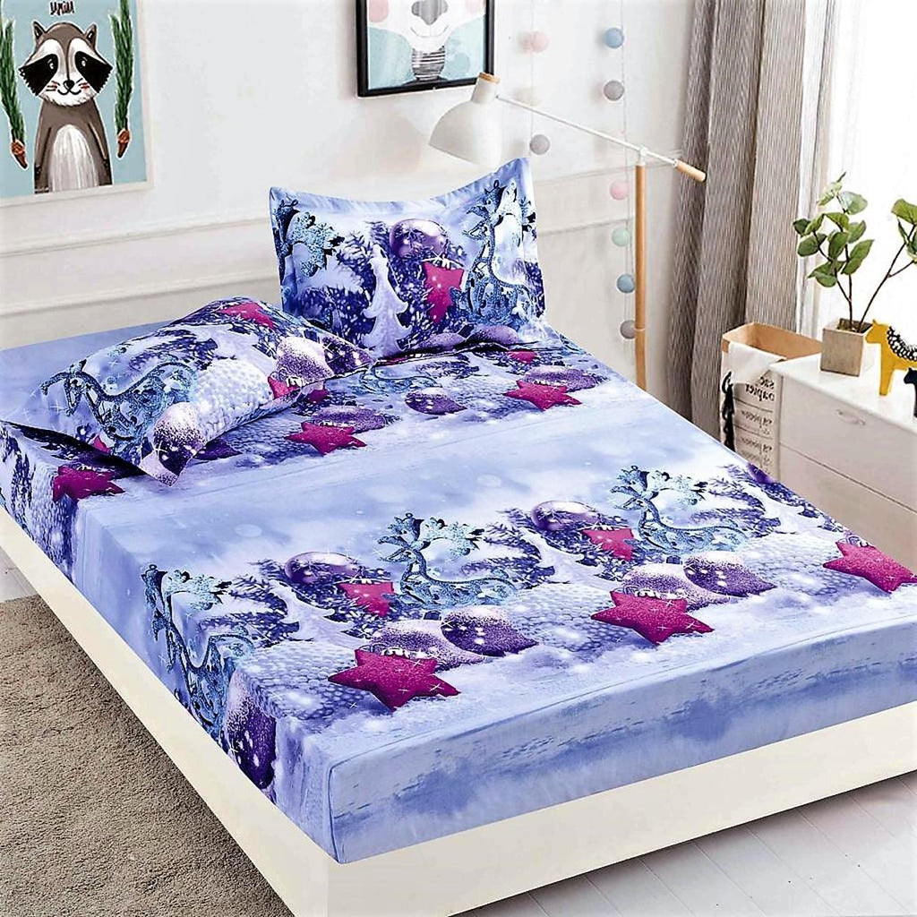 Huse cu Elastic Bumbac Finet Craciun Mov Globuri HCJ20