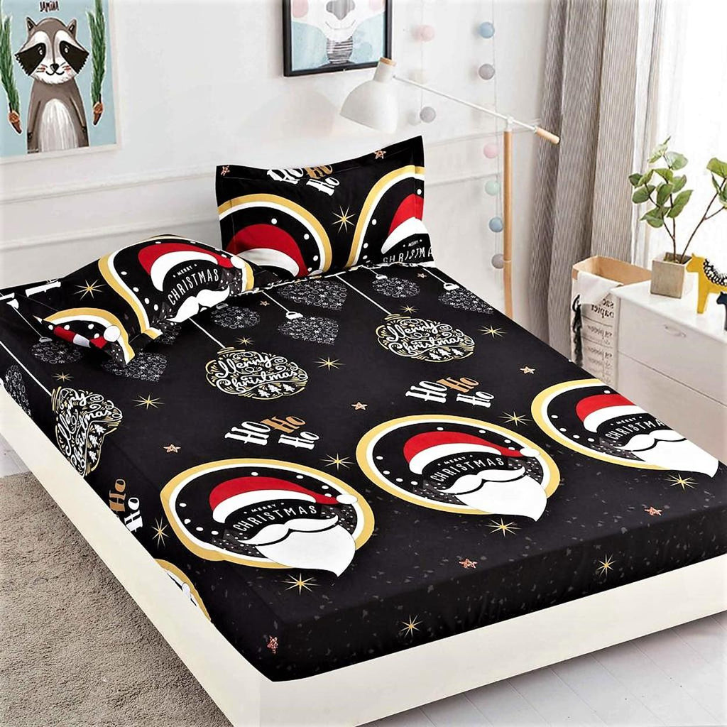 Huse cu Elastic Bumbac Finet Craciun Negre Ornamente HCJ19