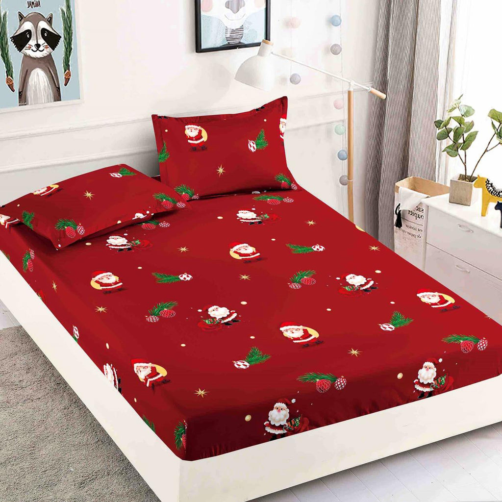 Huse cu Elastic Bumbac Finet Craciun Rosii Globuri HCJ35