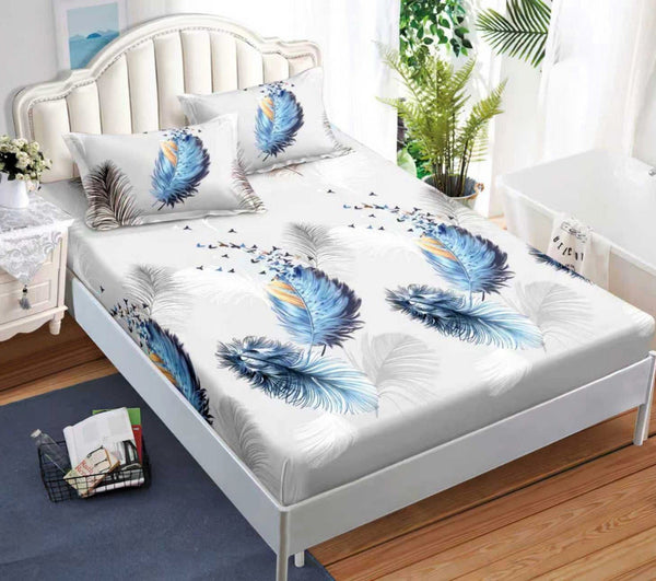 husa pat dublu alb pene bumbac