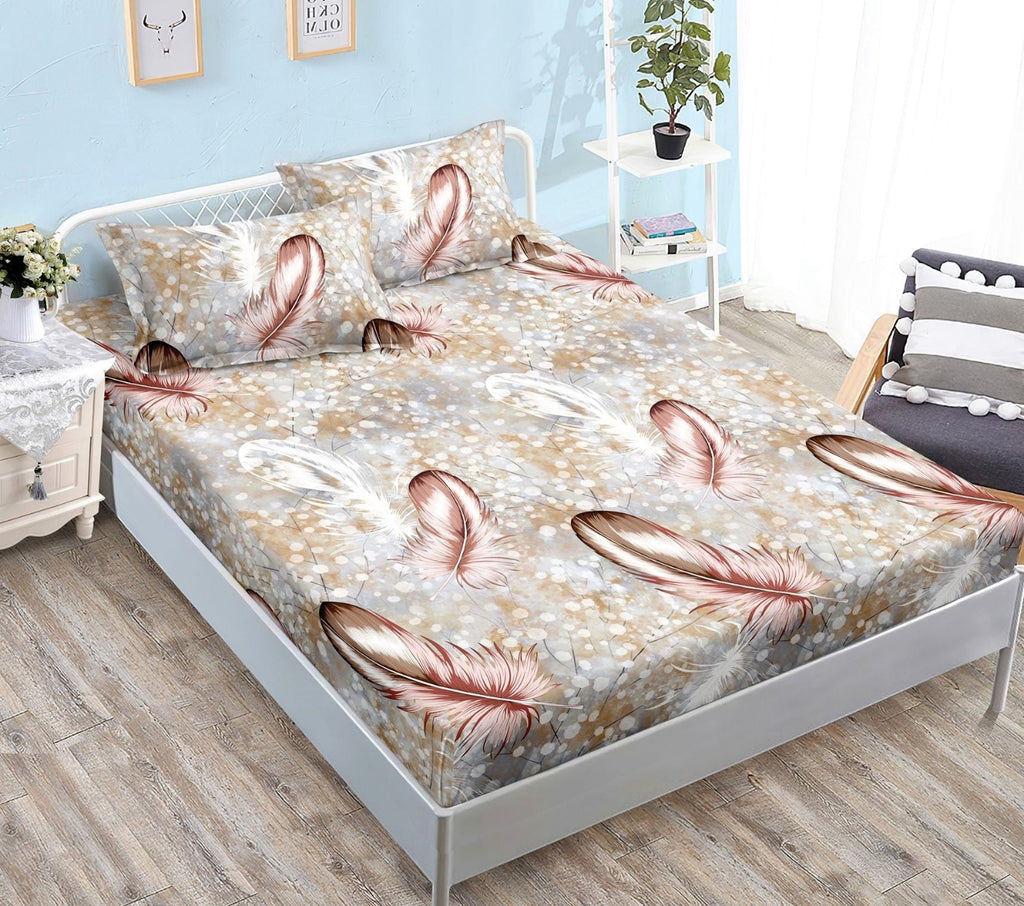 cearceaf elastic 180x200 bumbac satinat maro pene CF574