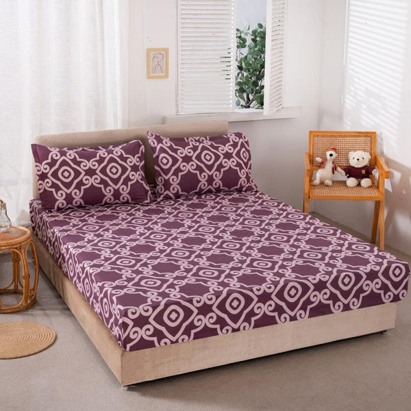 Huse cu Elastic Bumbac Satinat Pat Dublu Roz Oriental CF60
