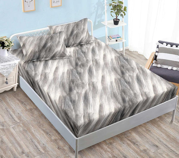 Huse Saltea cu Elastic Bumbac Finet Pat Dublu Gri Abstract CFN261