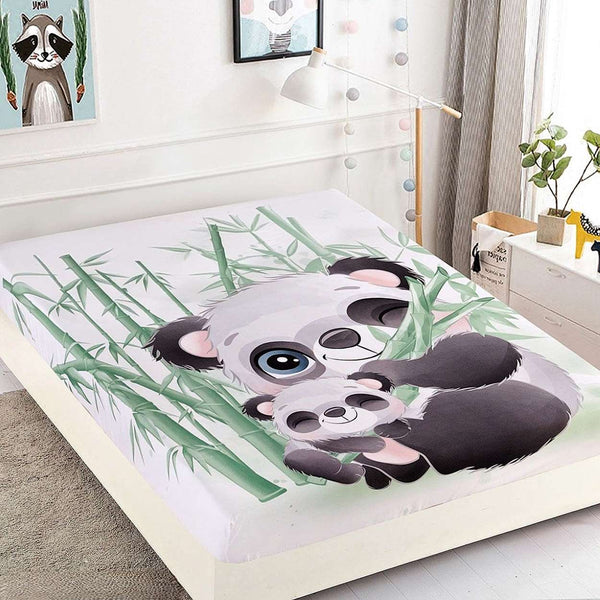 huse cu elastic bumbac finet o persoana alb verde urs panda CFS07