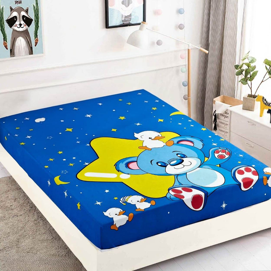 huse cu elastic bumbac finet o persoana albastru galben ursulet stea CFS11