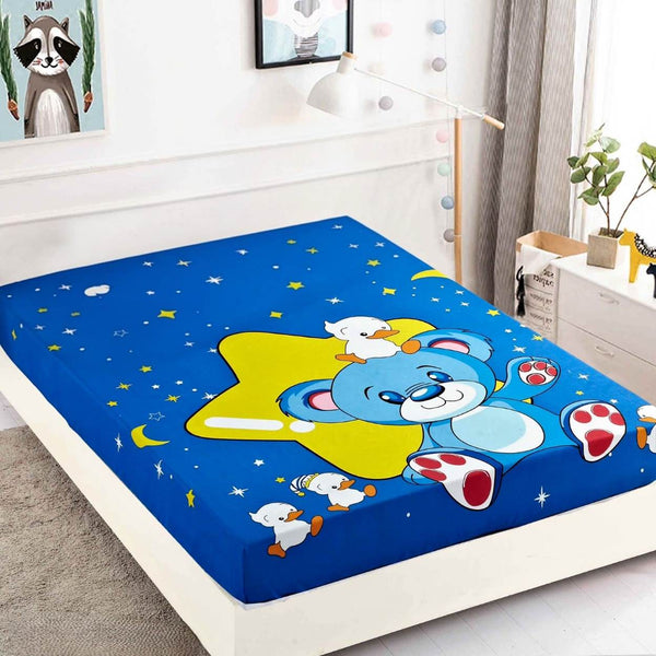 huse cu elastic bumbac finet o persoana albastru galben ursulet stea CFS11