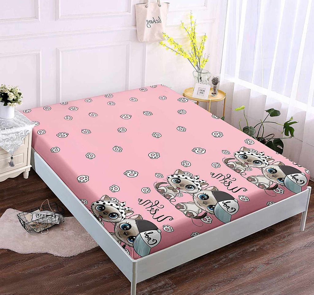 huse cu elastic bumbac finet o persoana roz pisici labute CFS01 