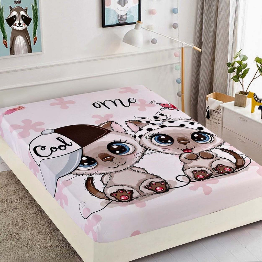 huse cu elastic bumbac finet o persoana roz maro pisicute CFS09