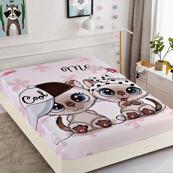 huse cu elastic bumbac finet o persoana roz maro pisicute CFS09