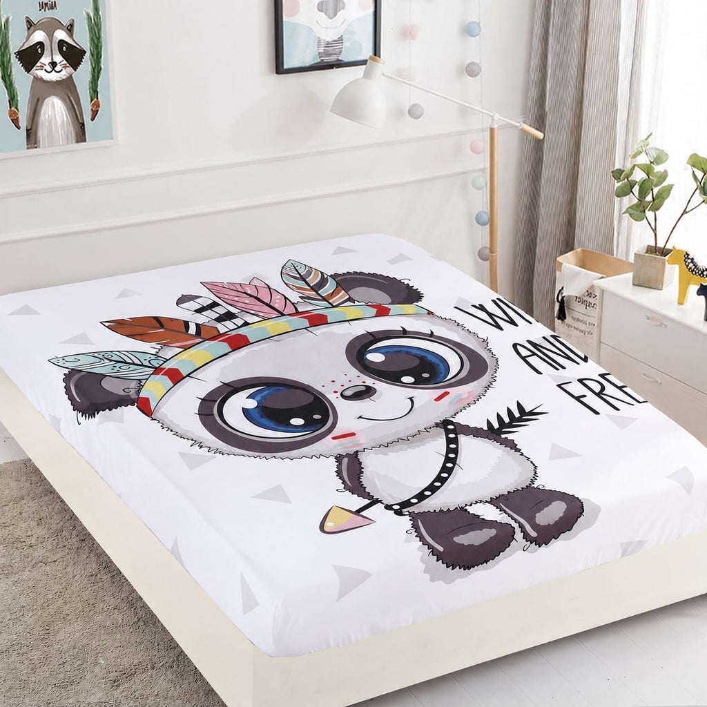 huse cu elastic bumbac finet 140x200 alb panda CFS104