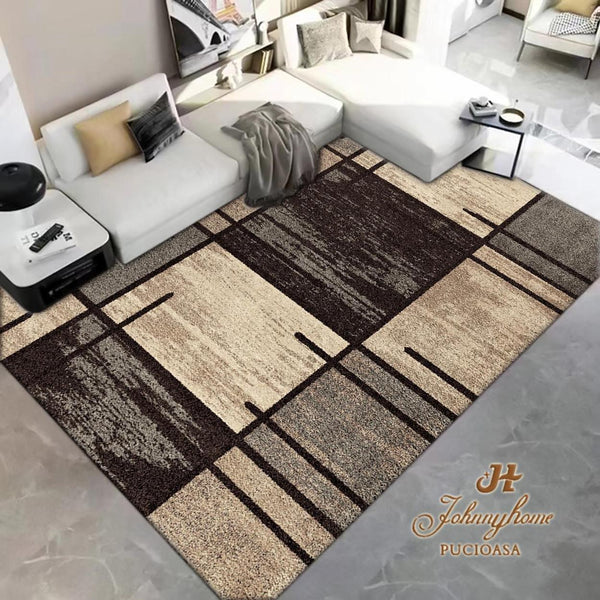 Covoare Elegante Sufragerie si Dormitor Maro Bej Geometric AF04