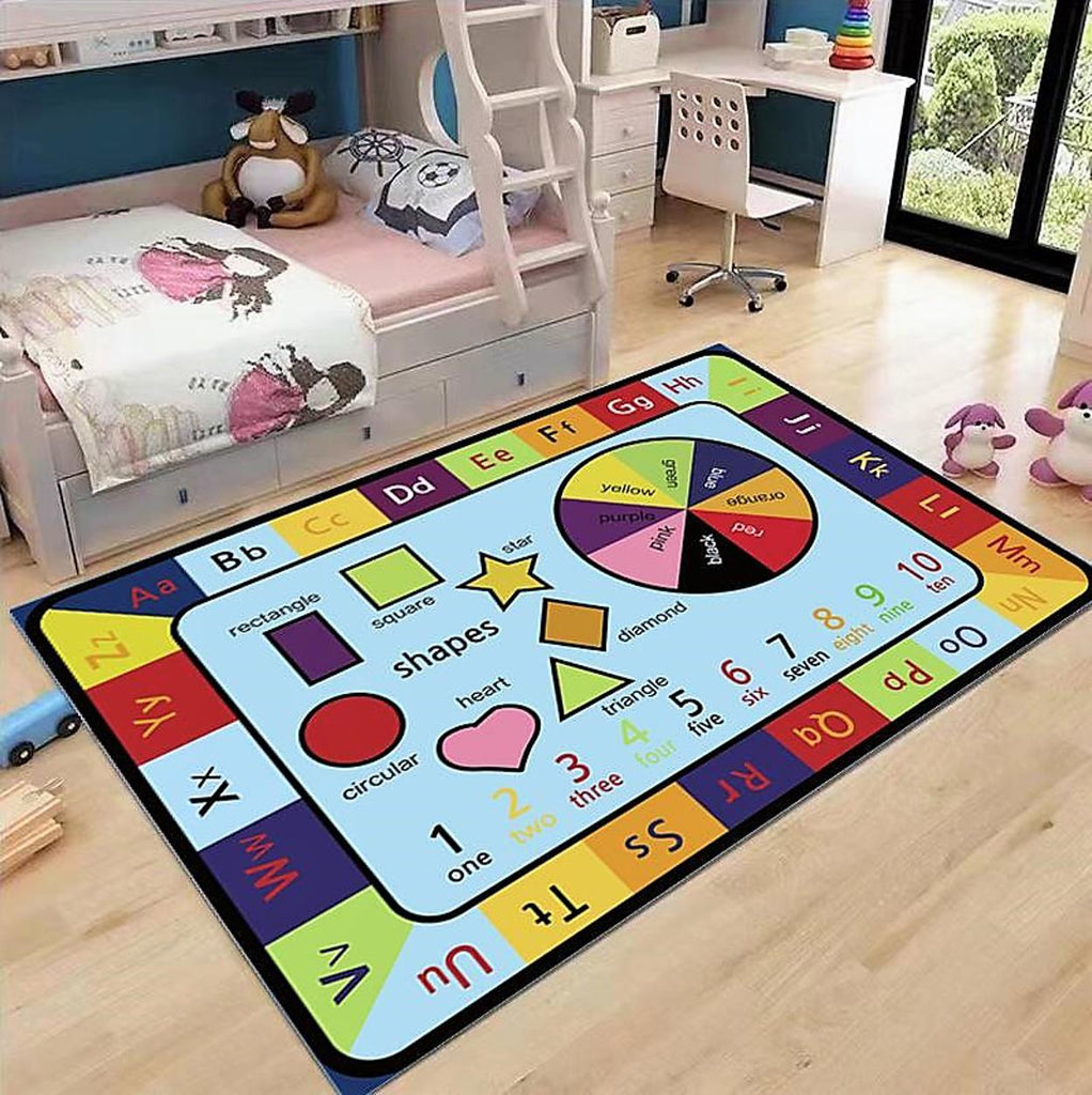 Covoare Antiderapante Educative Copii 80x150 cm Multicolore Litere Culori Cifre AC02