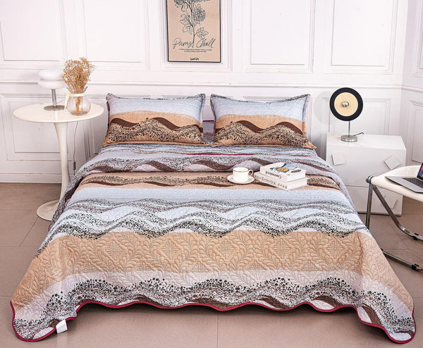 Cuverturi de Pat Matlasate 1+1 Gratis Multicolor Valuri CM341B