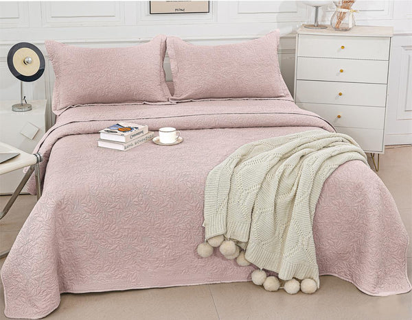 Cuverturi Matlasate Bumbac Satinat Roz Deschis Uni CB305