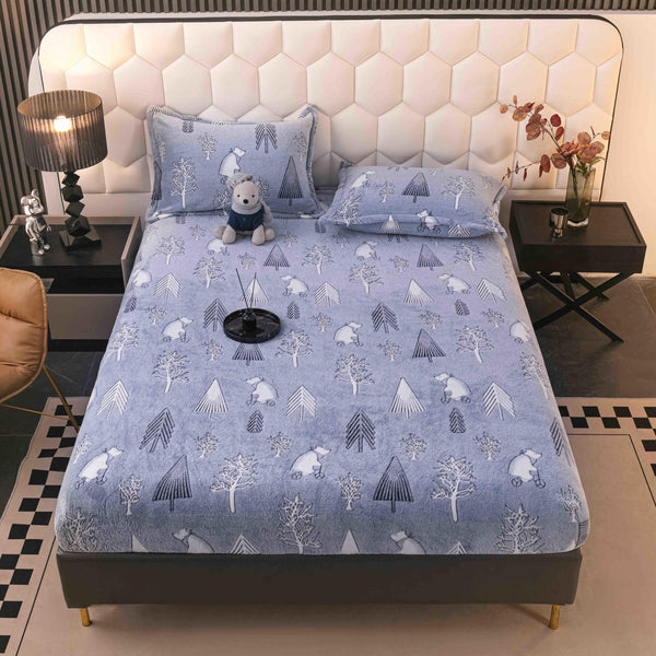 Huse de Pat cu Elastic Cocolino 160X200 Albastre Ursuleti CCJ70