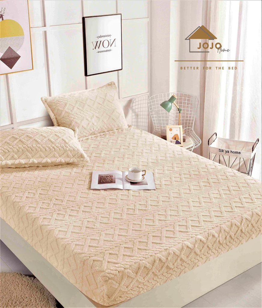 Huse de Pat cu Elastic Cocolino 160X200 Crem Tip Sherpa CCJ206