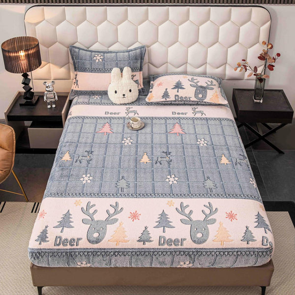 Huse de Pat cu Elastic Cocolino 160X200 Gri Reni  CCJ72