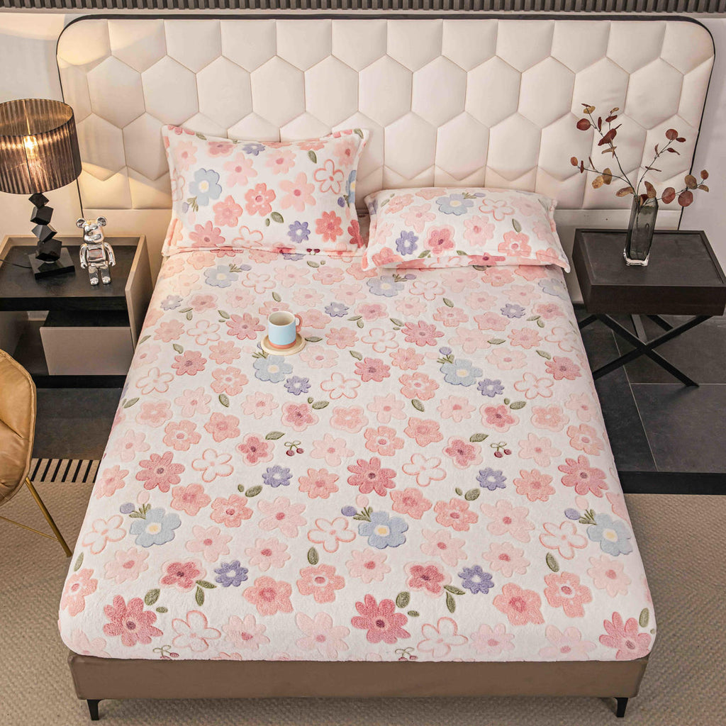Huse de Pat cu Elastic Cocolino 160X200 Roz Floral CCJ74