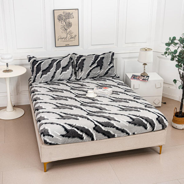 Huse de Pat cu Elastic Cocolino 160X200 Gri Animal Print CCP105