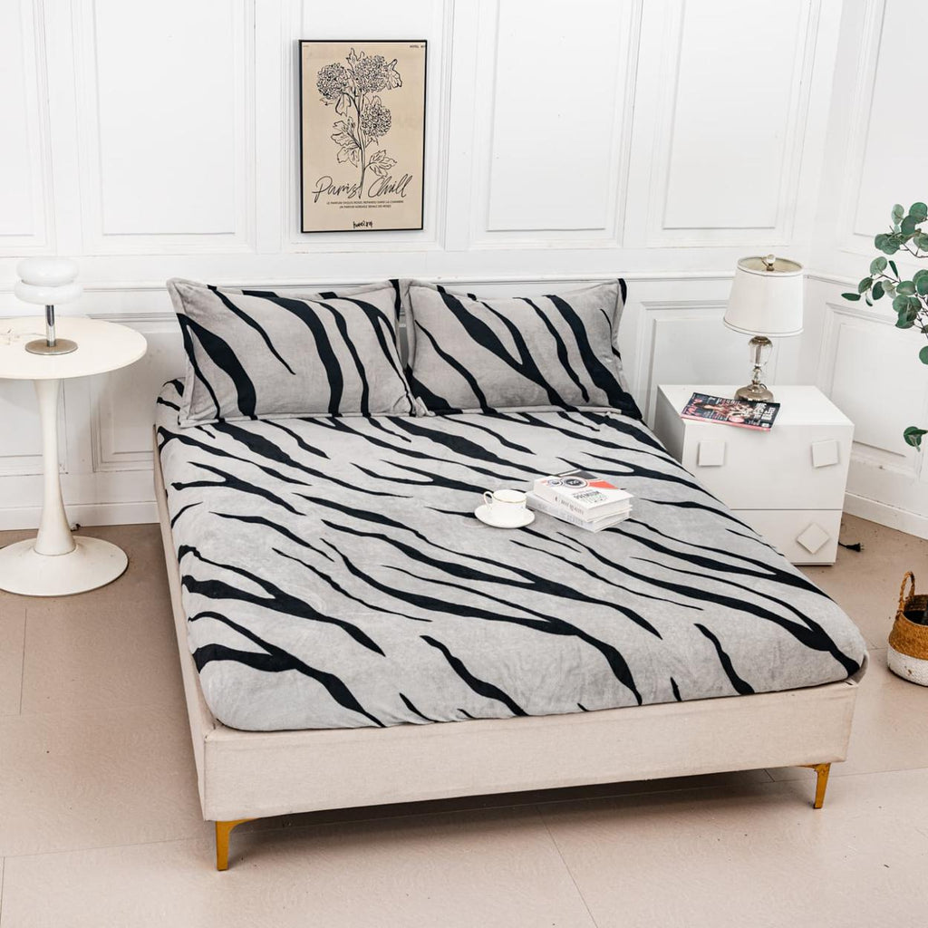 Huse de Pat cu Elastic Cocolino 160X200 Gri Dungi CCP100