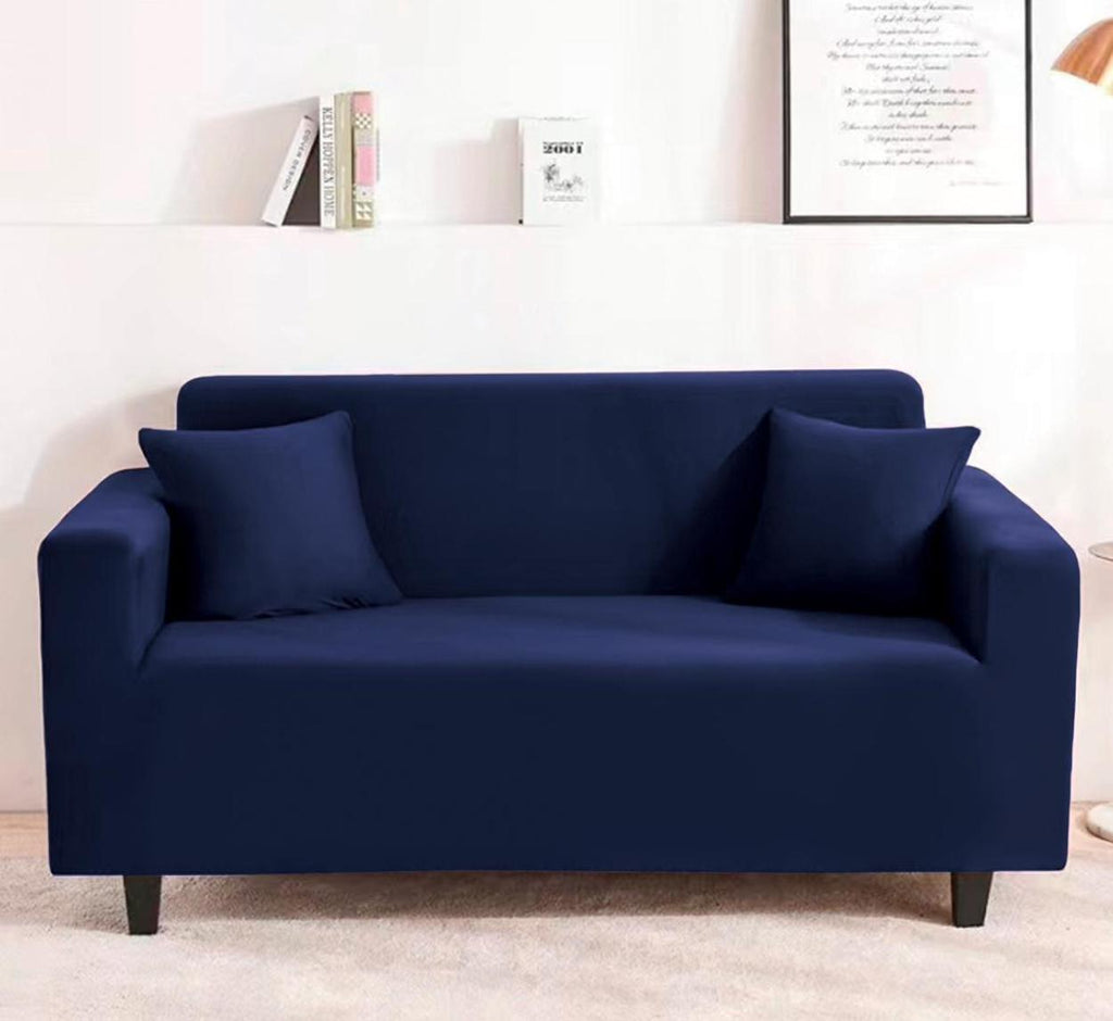 Huse Elastice Canapele 2 Locuri Albastre Uni HM2AI