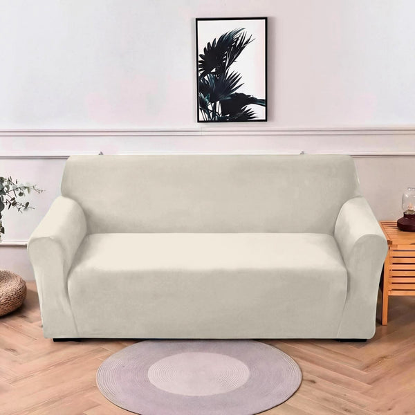 husa catifea protectie canapea  3 locuri bej