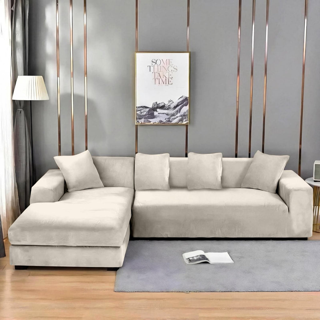 huse catifea protectie coltar bej