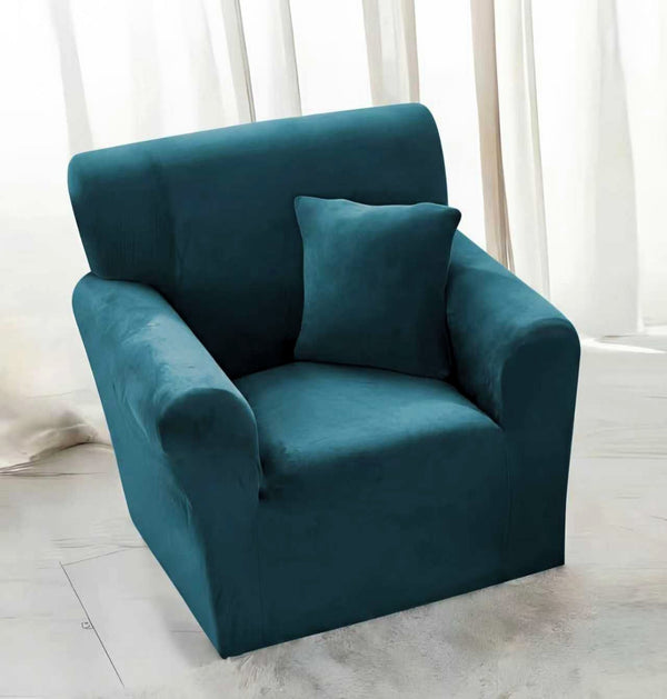 Husa Elastica Fotoliu Catifea Albastru Inchis HMS1Al