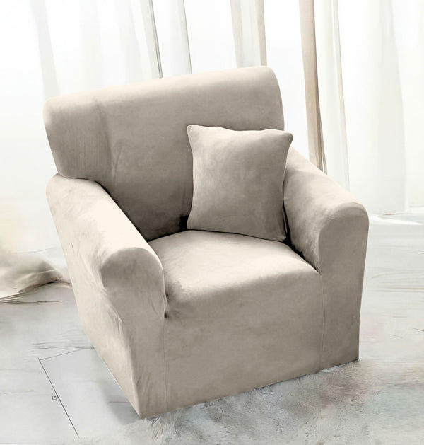 Husa Elastica Fotoliu Catifea Bej HMS1B