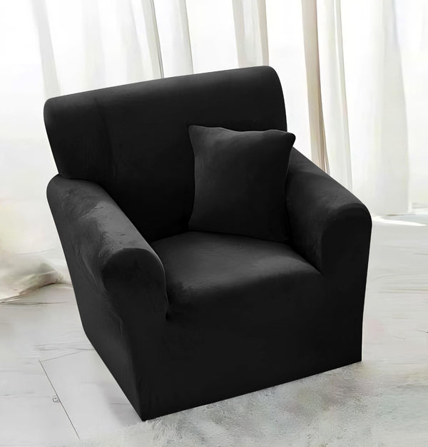 Husa Elastica Fotoliu Catifea Negru HMS1N