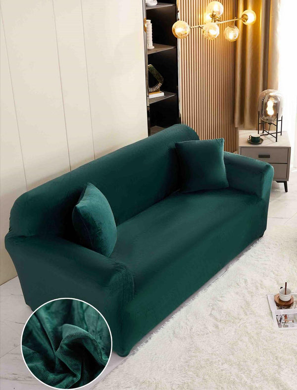 Husa Elastica Canapea Catifea Verde Smarald HMC4V