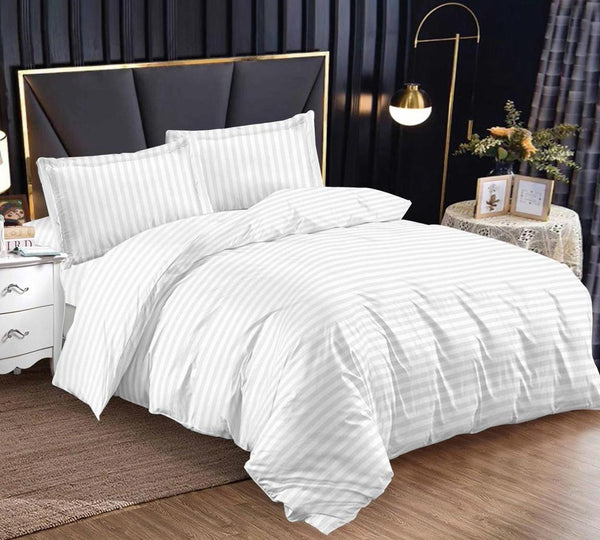 Lenjerii o Persoana Bumbac Damasc Albe Uni DMS101