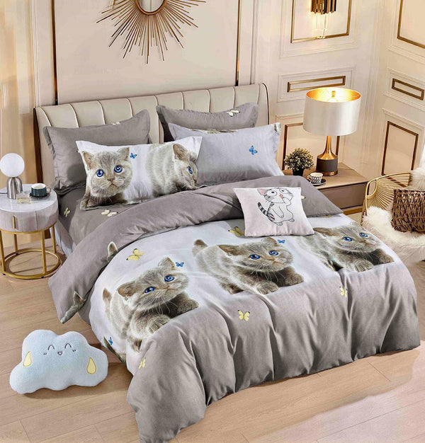 Lenjerii o Persoana Bumbac Finet Gri Pisica LSJ75