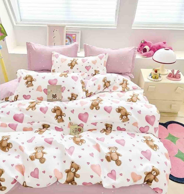 Lenjerii o Persoana Bumbac Finet Albe Roz Ursuleti Inimioare LSJ47