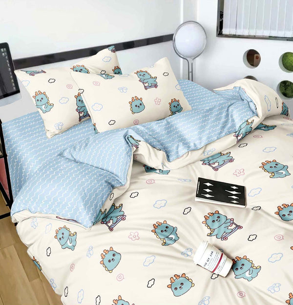 Lenjerii o Persoana Bumbac Finet Albastre Desene LSJ124