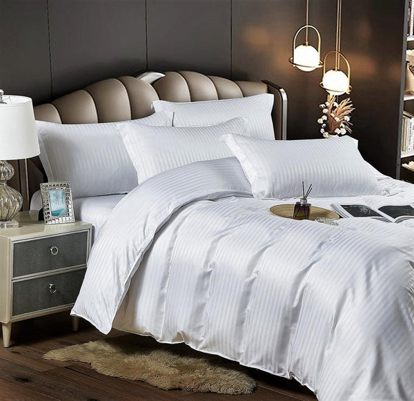 Lenjerii o Persoana Bumbac Finet Damasc Albe Uni LSJ400