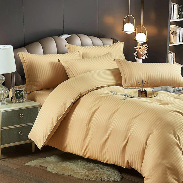 Lenjerii o Persoana Bumbac Finet Damasc Bej Uni LSJ406