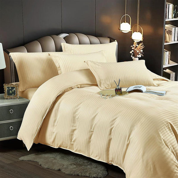 Lenjerii o Persoana Bumbac Finet Damasc Crem Uni LSJ410