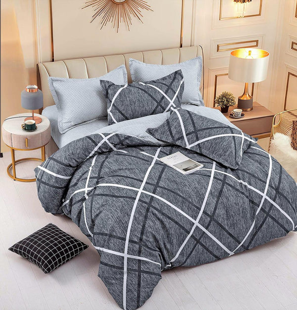 Lenjerii o Persoana Bumbac Finet Gri Geometric LSJ32