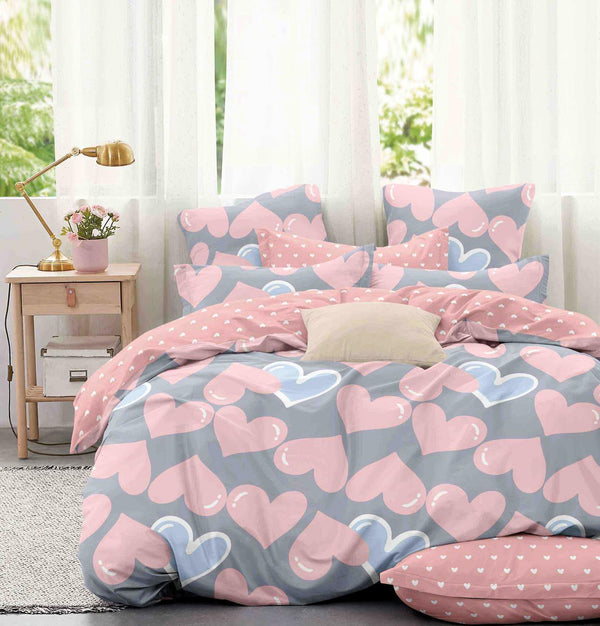 Lenjerii o Persoana Bumbac Finet Gri Roz Inimi LSJ139