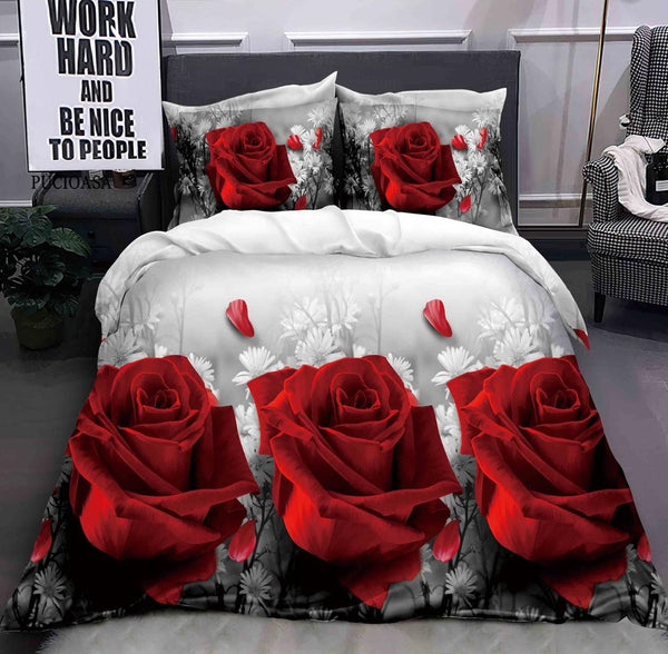 Lenjerii 3D 1+1 Gratis Pucioasa 4 Piese Gri Flori D568