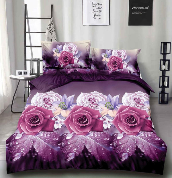 Lenjerii 3D 1+1 Gratis Pucioasa 4 Piese Mov Floral D348