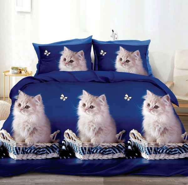 Lenjerii 3D 1+1 Gratis Pucioasa 4 Piese Albastre Pisica D583