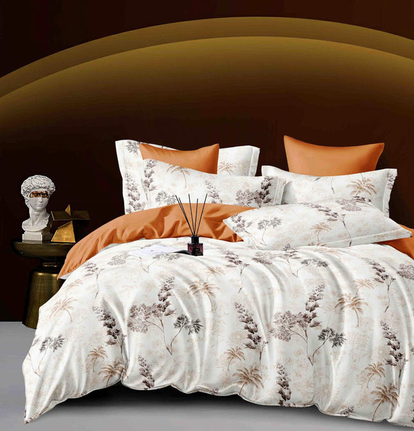 Lenjerii Finet Satinat Pat Dublu Albe Floral BFJ80