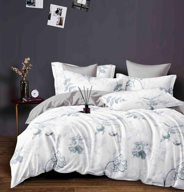 Lenjerii Finet Satinat Pat Dublu Albe Floral BFJ90