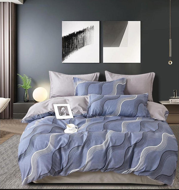 Lenjerii Finet Pucioasa Pat Dublu Albastre Valuri BF546