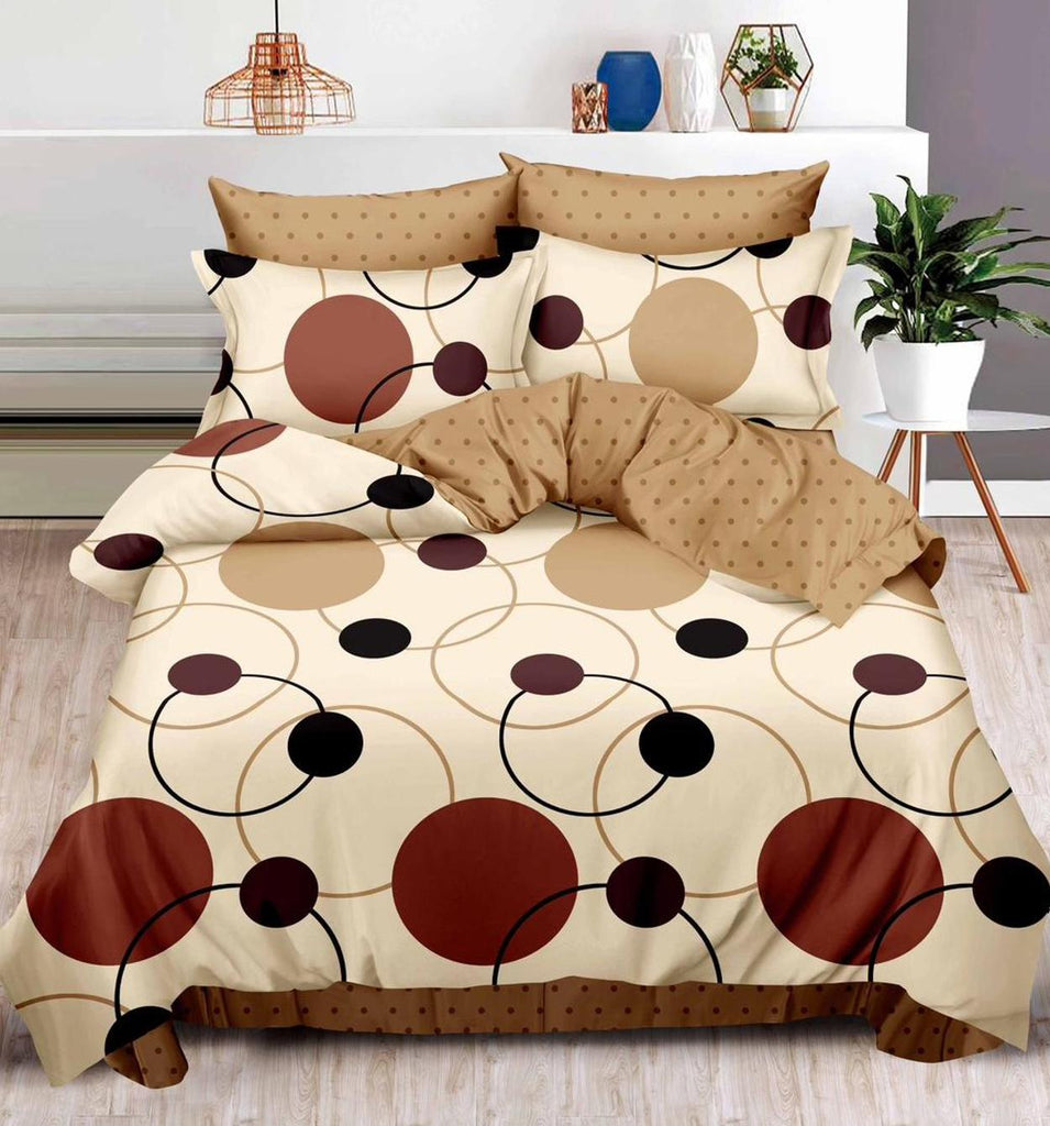 Lenjerii Finet Pucioasa Pat Dublu Bej Maro Geometric BF369