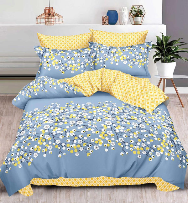 Lenjerii Finet Pucioasa Pat Dublu Albastre Floral BF356